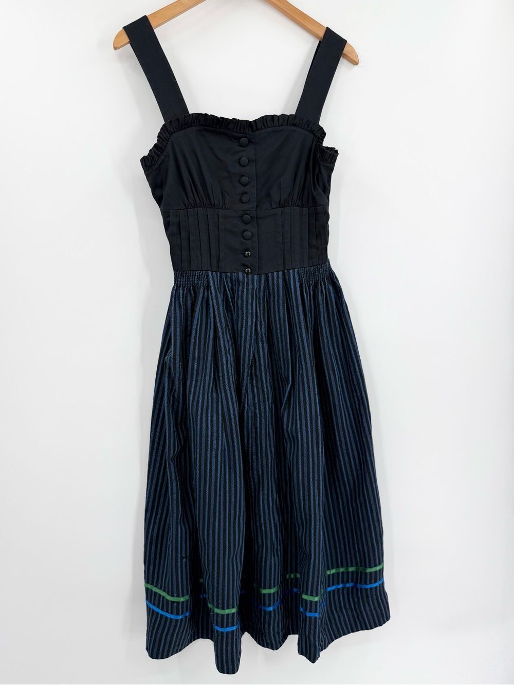 Sportalm Kitzbühel Vintage Corset Dirndl Midi Dress | Black | 38 (Small)